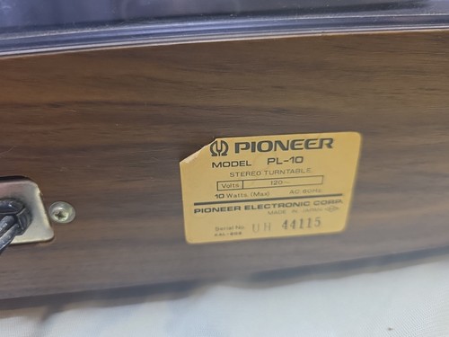 Pioneer vintage manual - pl-10,